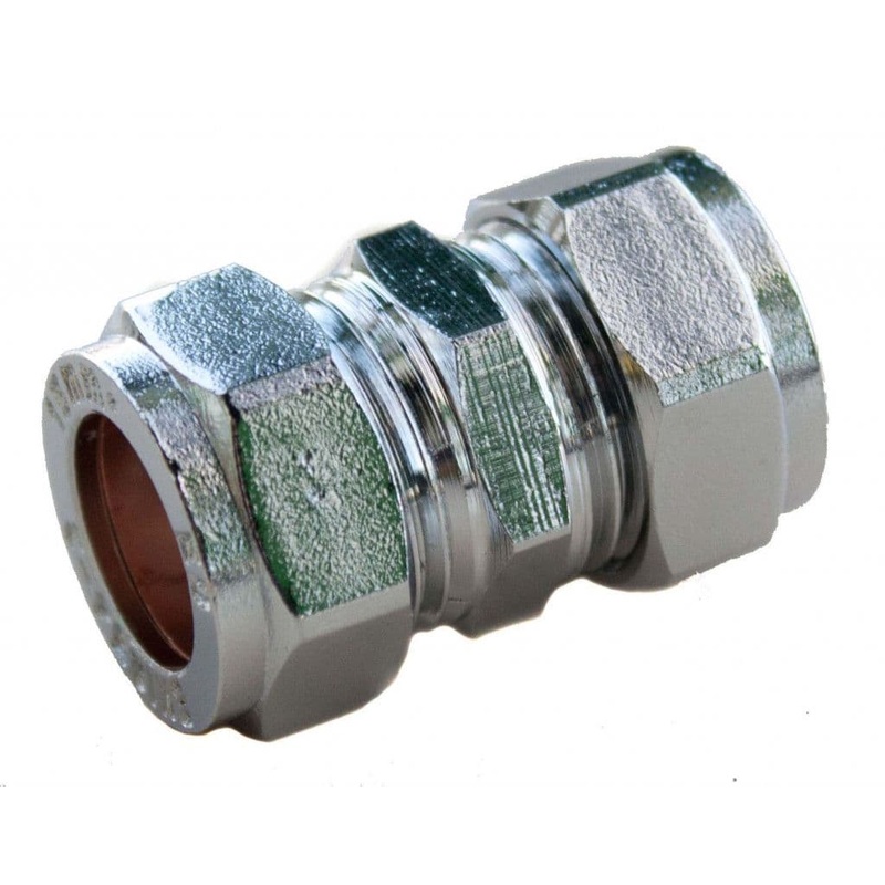 Oracstar Compression Straight Connector – 15mm x 15mm Chrome