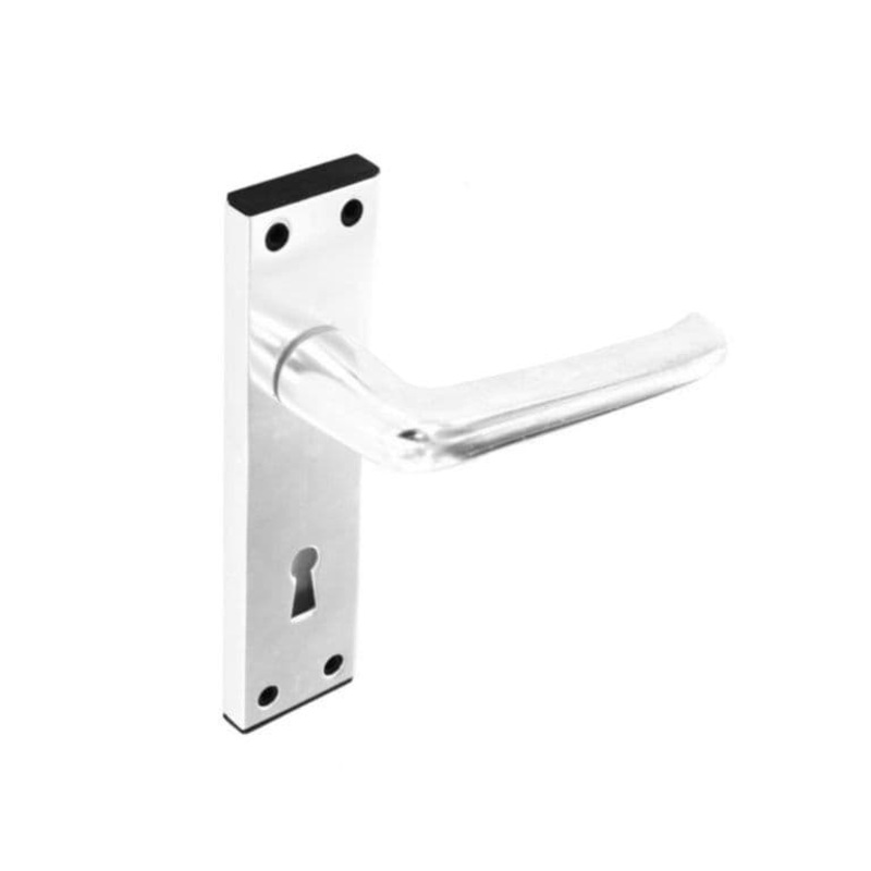 Securit Aluminium Lock Handles Bright (Pair) – 150mm Metal + Plastic