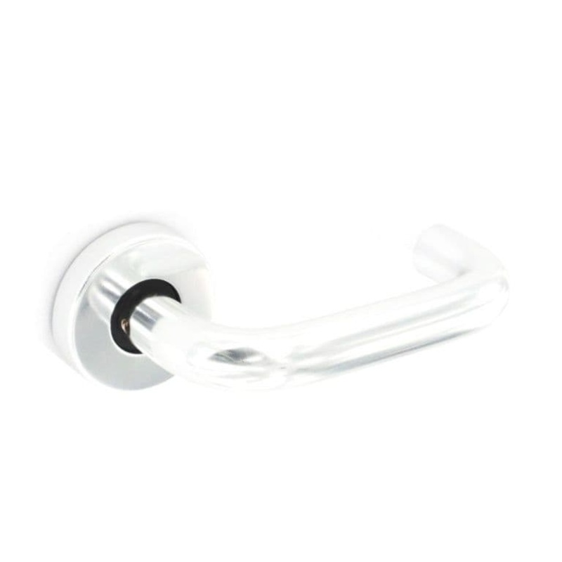 Securit Aluminium Rose Latch Handles Polished (Pair) – 50mm