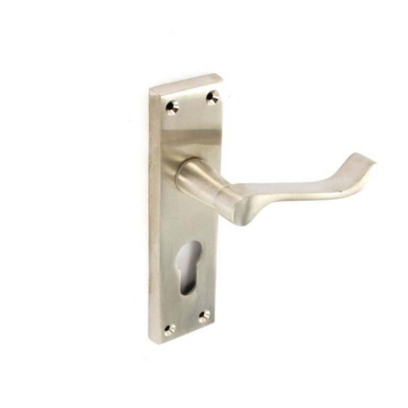 Securit BN Scroll Euro Lock Handles 48mm C/C (Pair) – 150mm