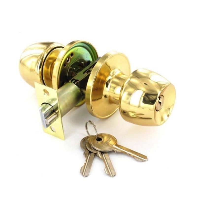 Securit Brass Entrance Lock Set with 3 Keys – 60mm/70mm