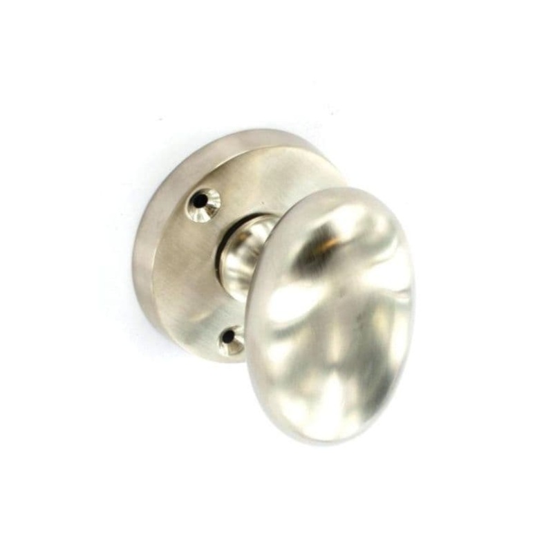Securit Brushed Nickel Oval Mortice Knobs (Pair) – 60mm