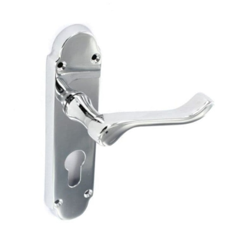 Securit Brushed Nickel Scroll Privacy Handles (Pair) – 100mm