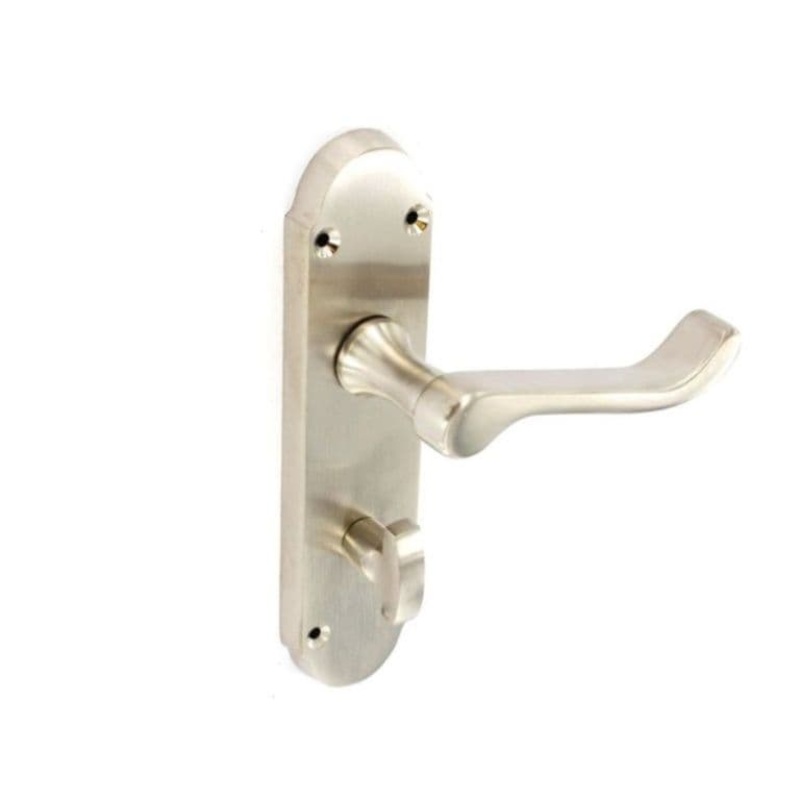 Securit Brushed Nickel Shaped Bath Handles (1 Pair) – 170mm