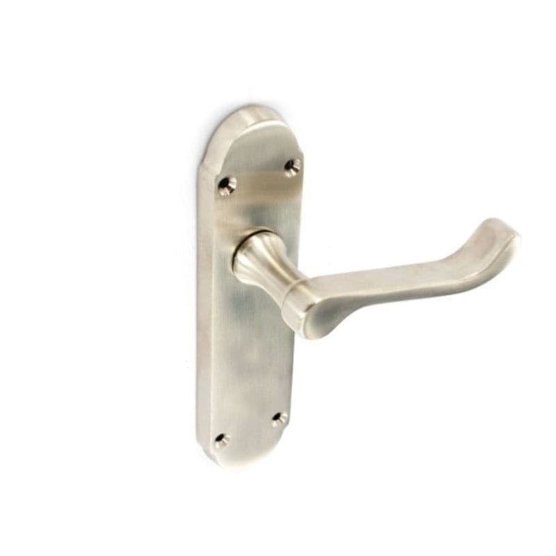 Securit Brushed Nickel Shaped Latch Handles (1 Pair) – 170mm