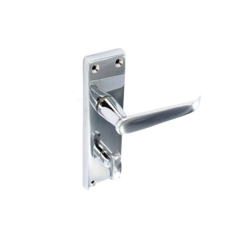 Securit Chrome Flat Bathroom Handles (Pair) – 150mm