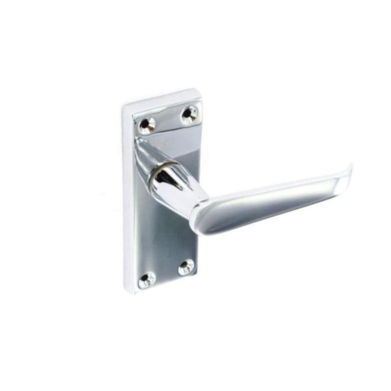 Securit Chrome Flat Latch Handles (Pair) – 115mm