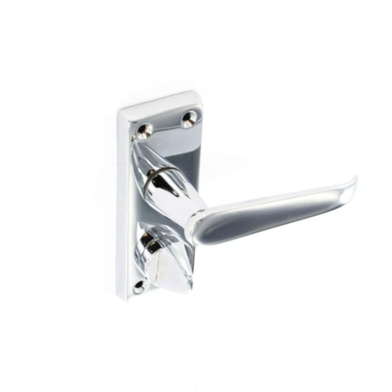 Securit Chrome Flat Privacy Handles (Pair) – 105mm