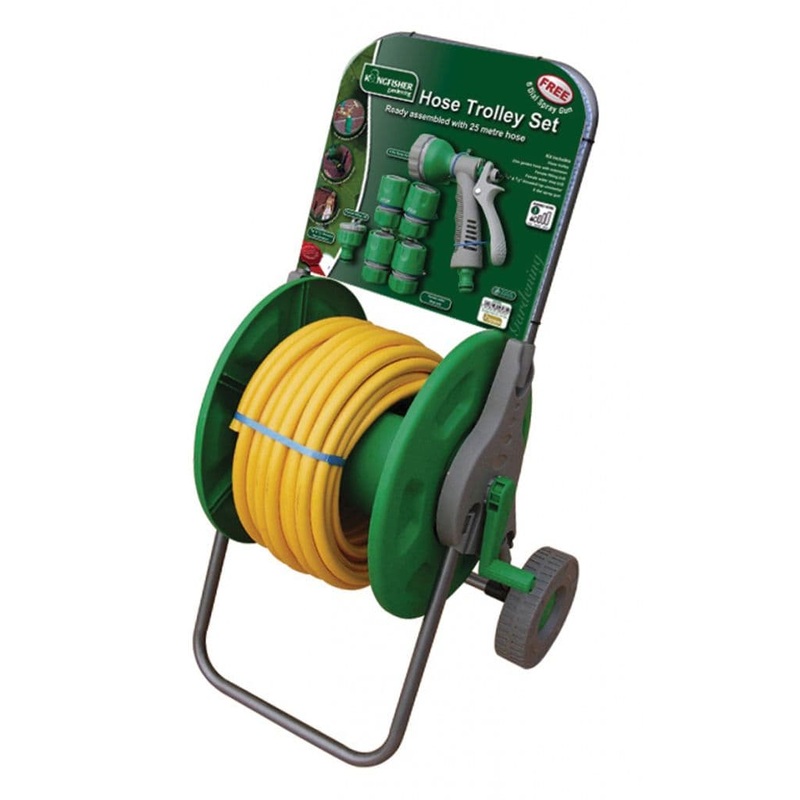 Kingfisher Assembled Hose Trolley Set – 25m