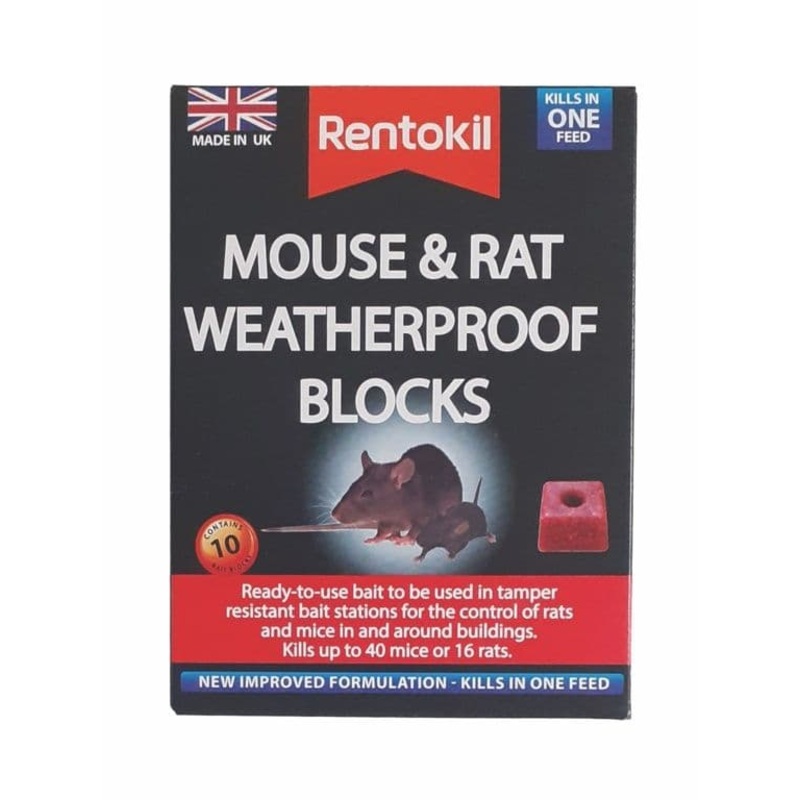 Rentokil Mouse & Rat Weatherproof Blocks – Pack 10