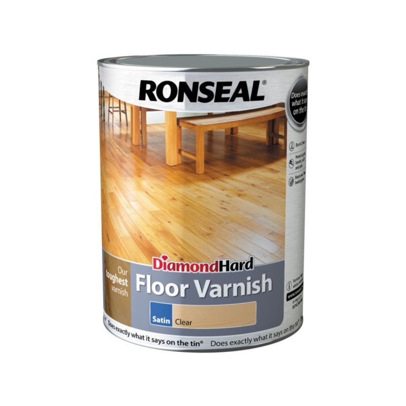 Ronseal Diamond Hard Floor Varnish 5L – Satin Clear