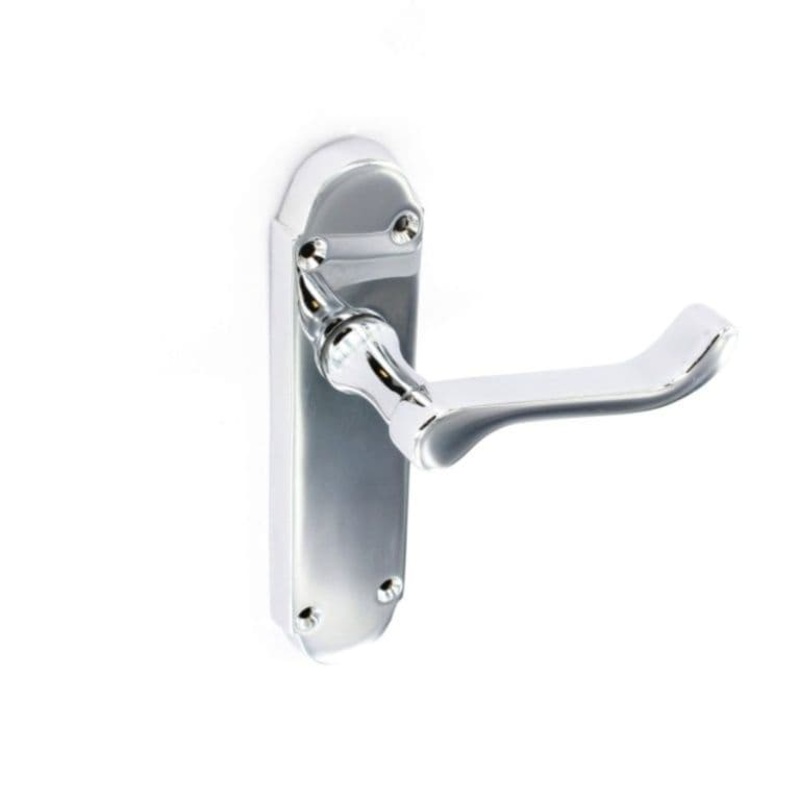 Securit Chrome Shaped Latch Handles (1 Pair) – 170mm