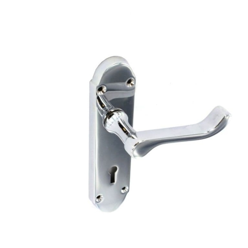 Securit Chrome Shaped Lock Handles (1 Pair) – 170mm