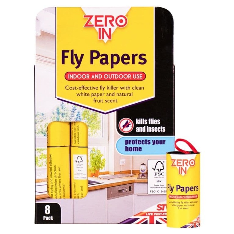 Zero In Fly Papers – 8 Pack