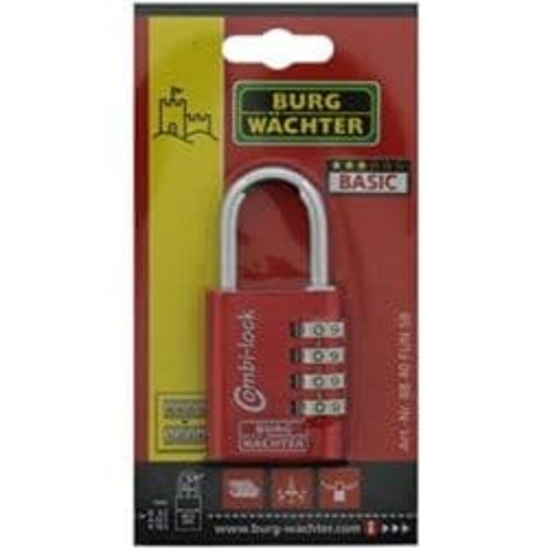 Burg-Wchter 4 Dial Anodised Combo Padlock – 40mm