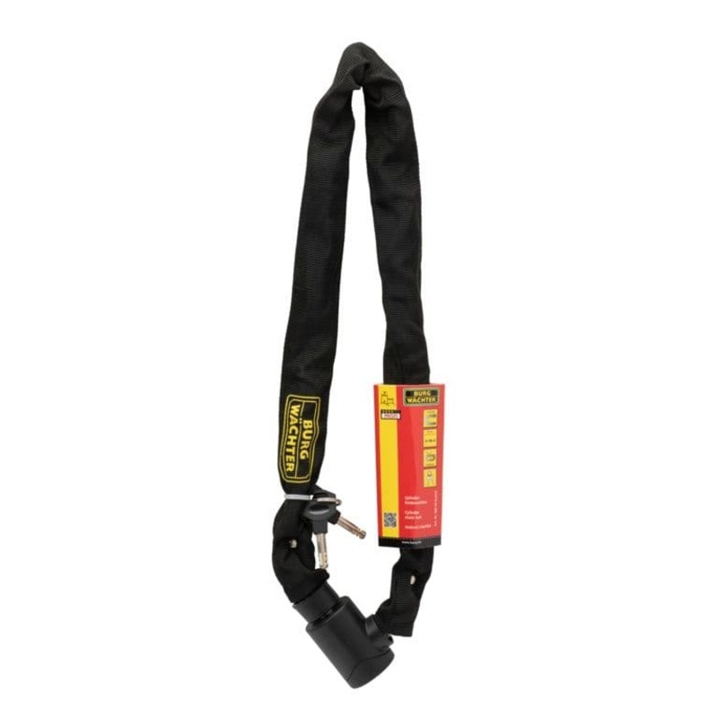 Burg-Wchter Black Chain with Cylinder Lock – 6 x 90cm