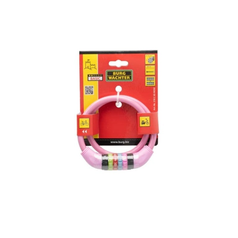 Burg-Wchter Kids Combi Lock Cable Rose – 10×65