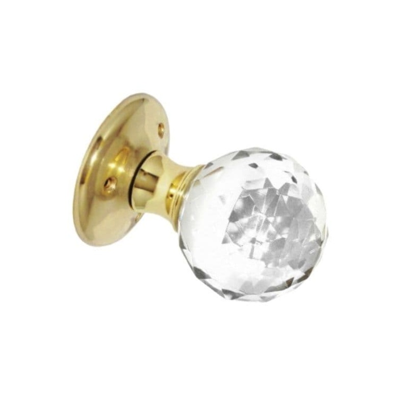 Securit Glass Ball Mortice Knobs PB – 60mm