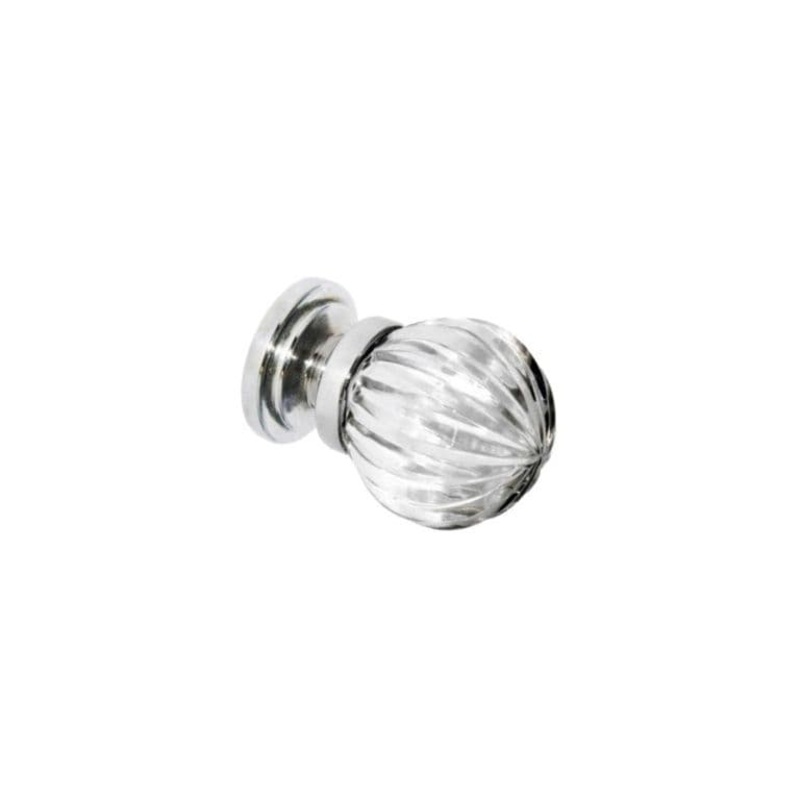 Securit Glass Pumpkin Cupboard Knobs CP – 32mm – Pack of 5