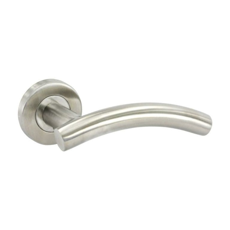 Securit Satin Stainless Steel Latch Handles (Pair) – 50mm – Arc Style