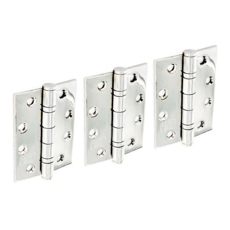 Securit Stainless Steel B.B. Hinges Polished (1 1/2 Pair) – 100mm