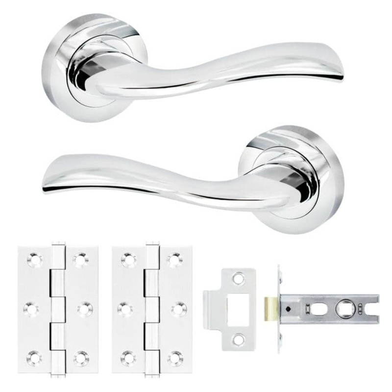 Smiths Architectural Aria Handle Latch Pack CP – 52mm rose dia.