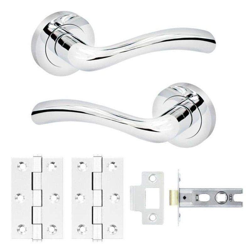 Smiths Architectural Capri Lever On Rose Latch Pack CP – 52mm rose dia.