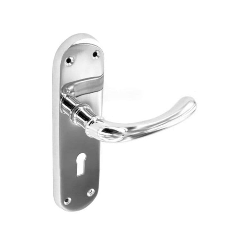 Smiths Architectural Rosa Lock Lever On Back Plate CP – 168mm x 44mm