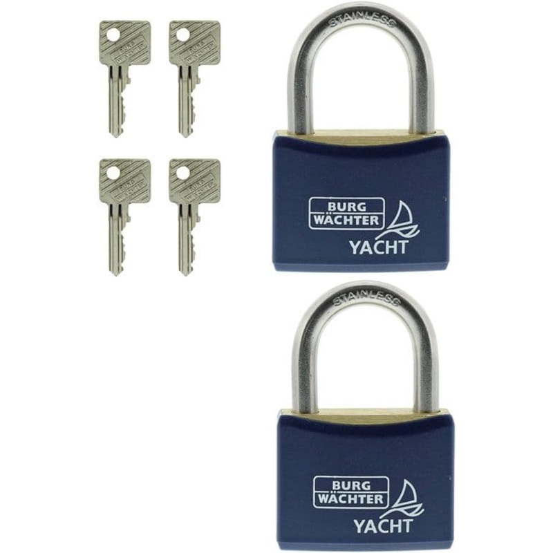 Burg-Wchter Stainless Steel Shackle Yacht Padlock – 40mm Pack 2