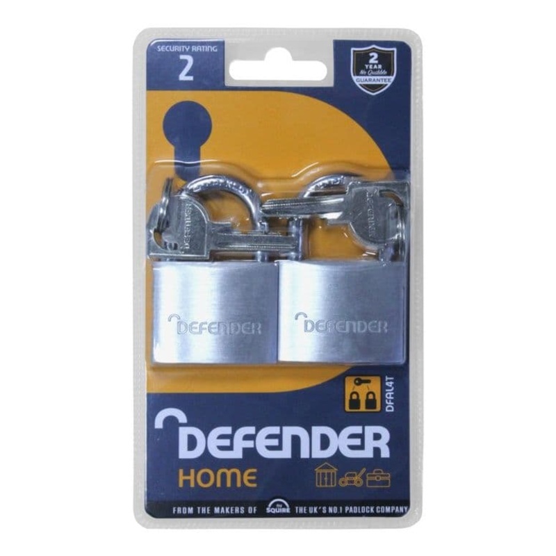 Defender Aluminium Padlock Twin Pack – 40mm