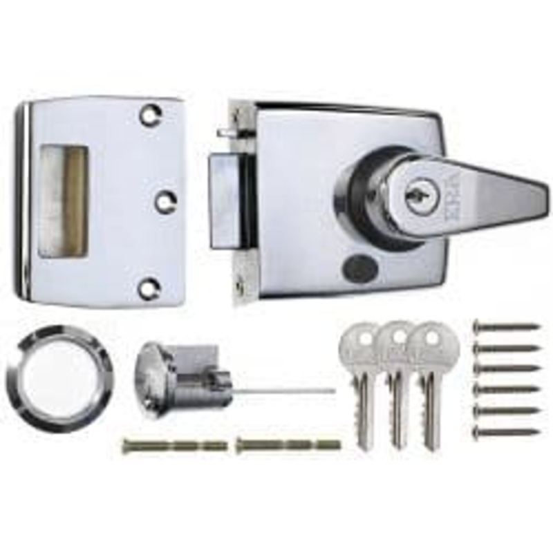 Era Double Locking Nightlatch 60mm – Finish: Grey Body – Brass Cylinder