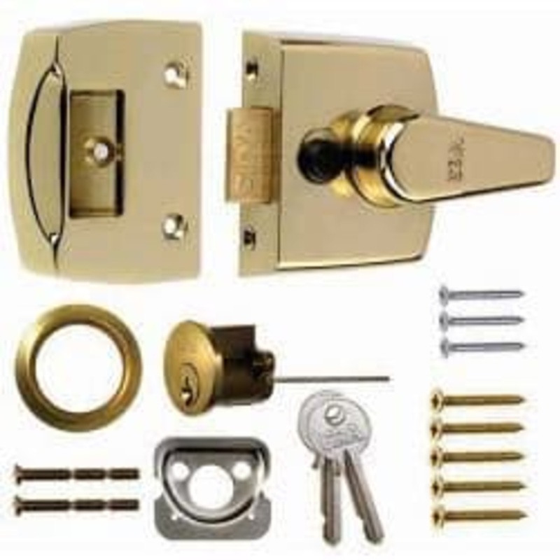 Era Replacement Front Door Lock 60mm – Finish: Brass Effect Body – Brass Cylinder