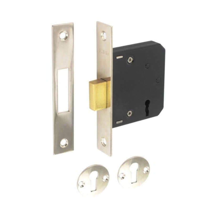 Securit 3 Lever Deadlock – 63mm Nickel Plated