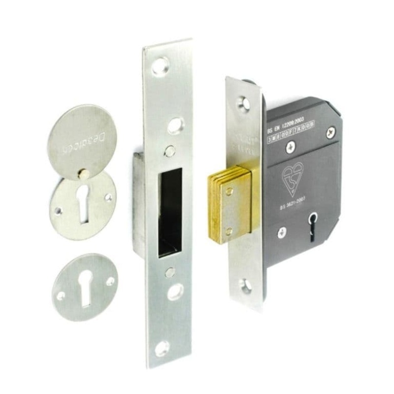Securit 5 Lever Deadlock BS3621 – 75mm Stainless Steel