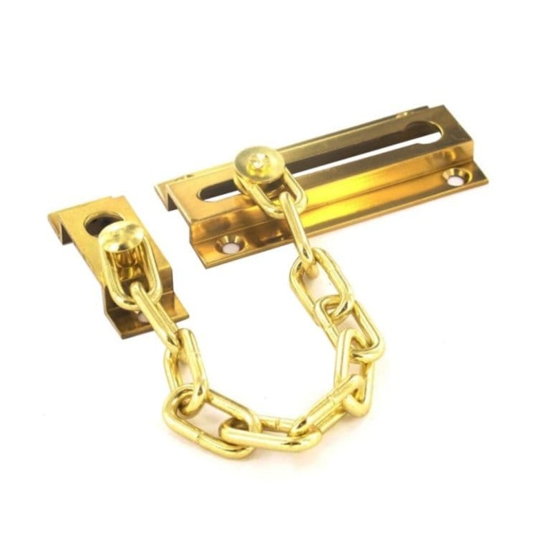 Securit Brass Door Chain – 80mm Polished