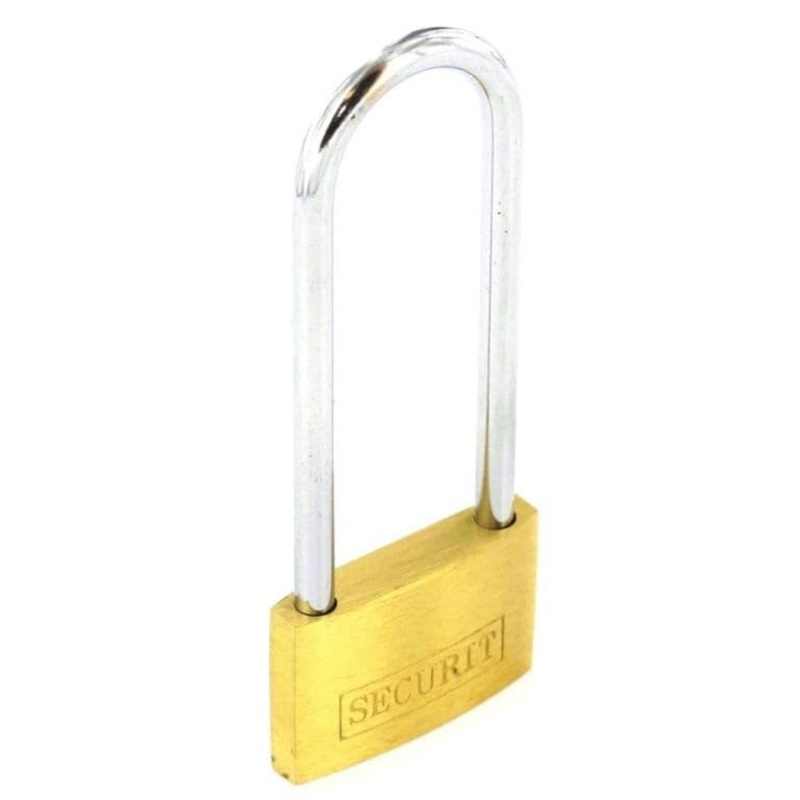 Securit Brass Padlock Long Shackle – 50mm