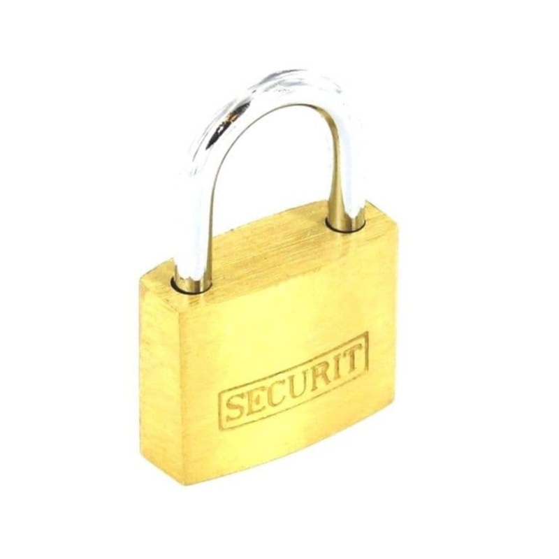 Securit Brass Padlock with 3 Keys – 25mm
