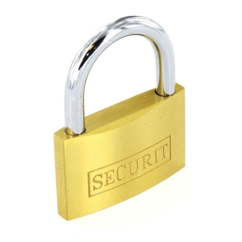 Securit Brass Padlock with 3 Keys – 40mm