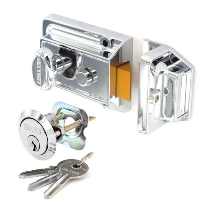Securit Polished Chrome Night Latch (3 Keys) – Standard