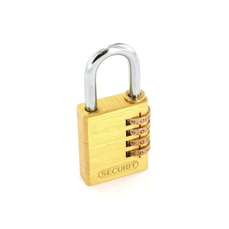 Securit Resettable Code Lock Brass – 40mm