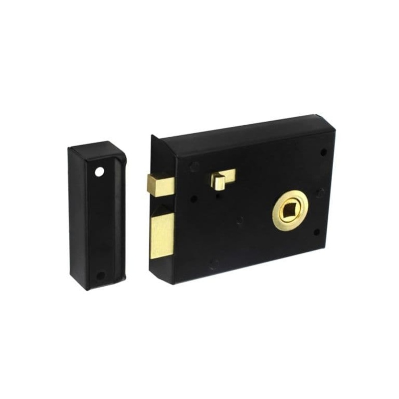 Securit Rim Latch With Snib Black – 100mm