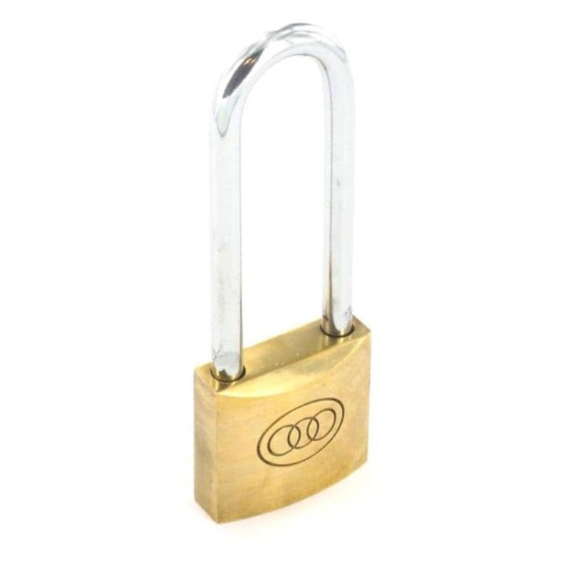 Securit Tricircle Long Shackle Brass Padlock – 38mm