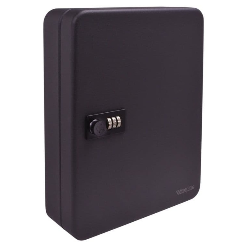 Sterling 36 Hook Combination Key Cabinet – Black – 240 x 300 x 80 mm