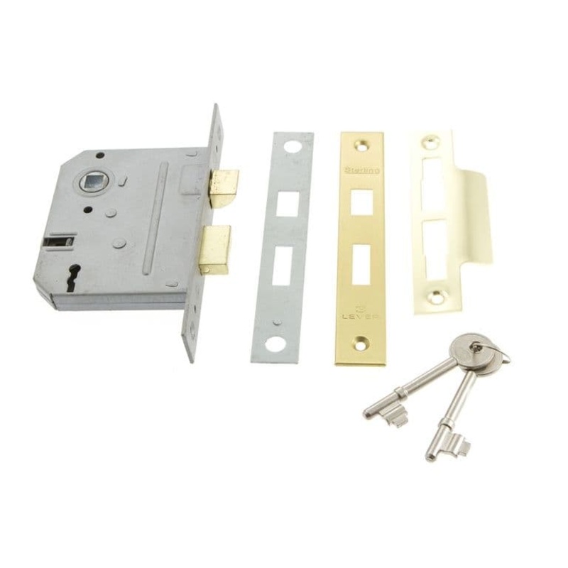 Sterling Mortice Sashlock Polished Brass – 3 Lever – 2.5