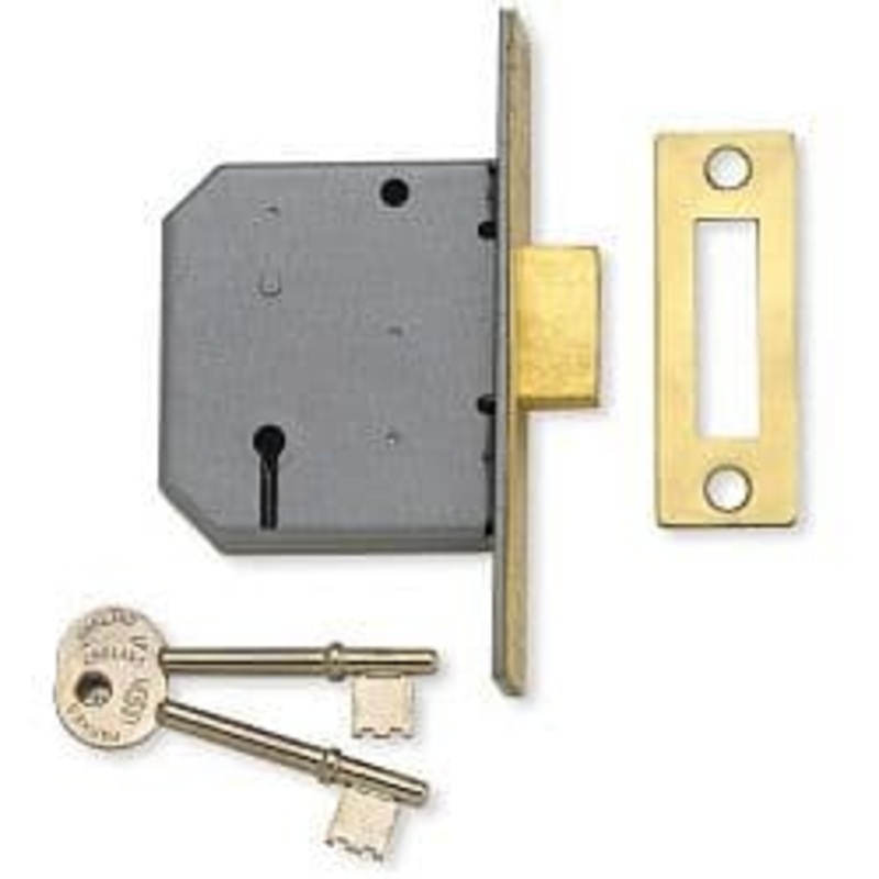 Union 3 Lever Mortice Deadlock – Satin Chrome Finish 2.5