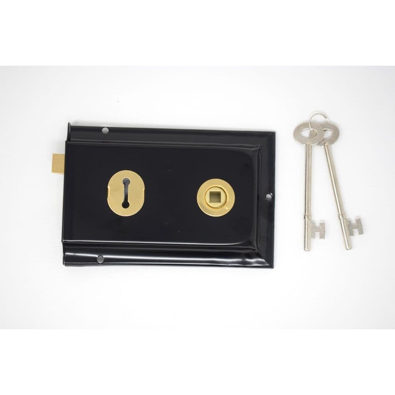 Yale Essentials Rim Deadlock – Black 2 Lever