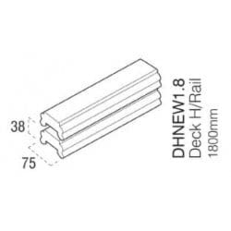 Cheshire Mouldings Decking Hand/Base Rail – 1.8m