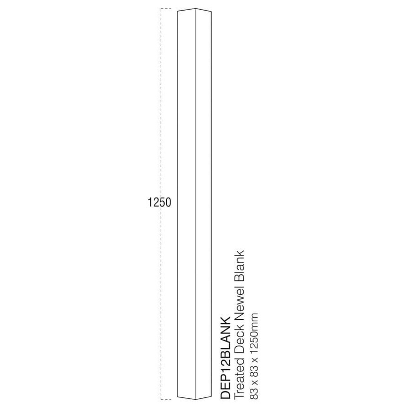 Cheshire Mouldings Decking Newel Post Square