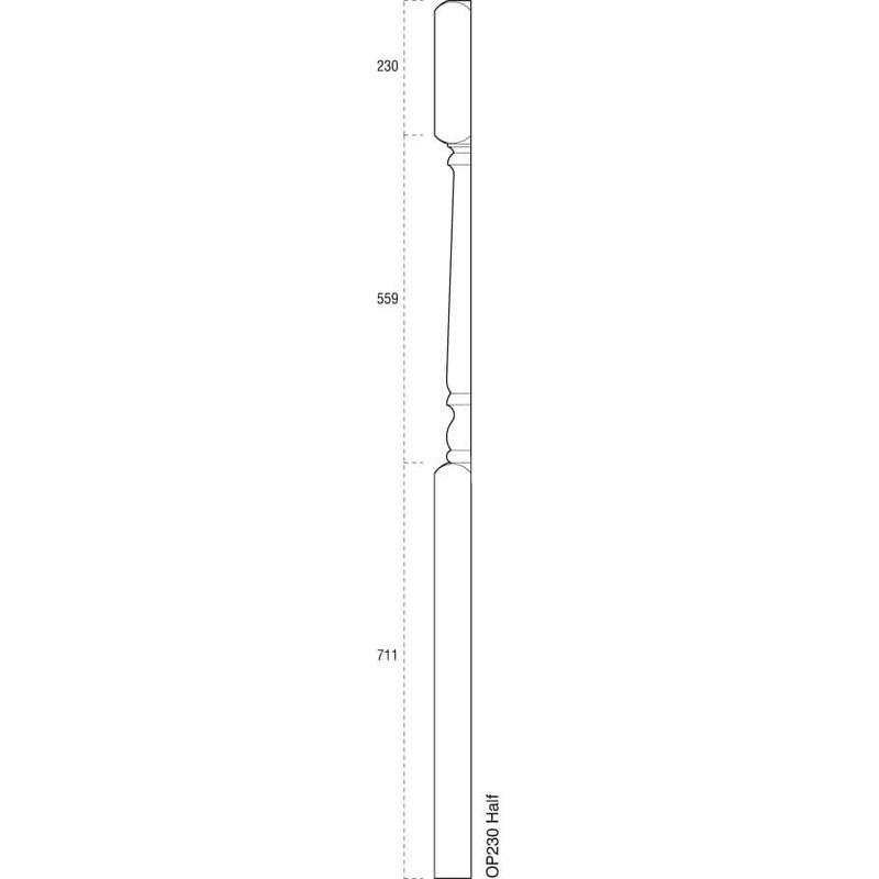 Cheshire Mouldings Newel Half Pine – 230mm
