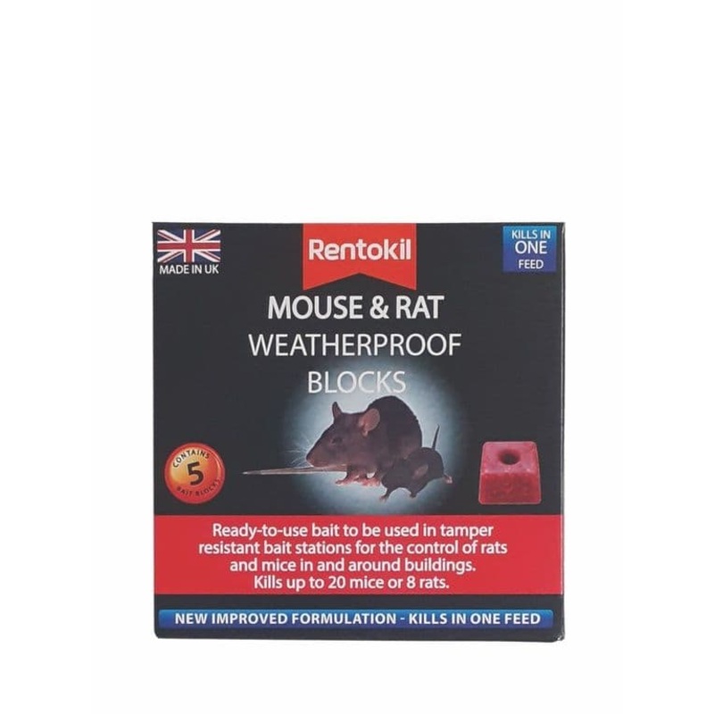 Rentokil Mouse & Rat Weatherproof Blocks – Pack 5
